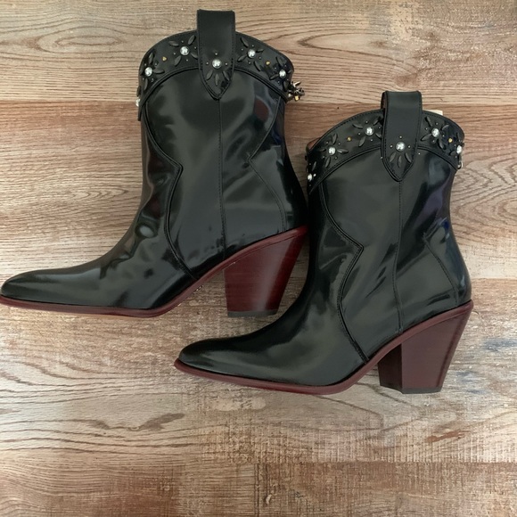 NWOT Coach Western Black Bootie - Picture 5 of 11